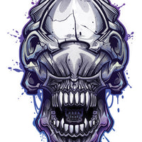 Alien Skull Temporary Tattoo - Savage Skulls