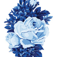 Blue Roses Temporary Tattoo - Vintage Floral Tattoos
