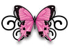Pink and Black Butterfly Swirl Temporary Tattoo
