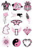 Pink and Black 2 Temporary Tattoo Set