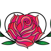 Rose Heart Lower Back Temporary Tattoo - Upper & Lower Back Tattoos