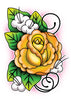Orange Rose Upper Back Temporary Tattoo - Upper & Lower Back Tattoos