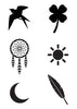 Mini Black Temporary Tattoos Group 10