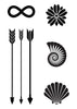 Mini Black Temporary Tattoos Group 7