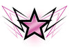 Pink and Black Star Temporary Tattoo