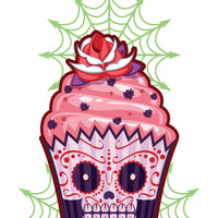 Sugar Skull Cupcake Temporary Tattoo - Creepy Cakes Tattoos
