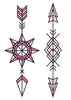 Pink and Black Arrows Temporary Tattoo