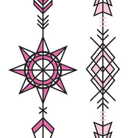 Pink and Black Arrows Temporary Tattoo