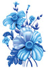 Blue Flowers Temporary Tattoo - Vintage Floral Tattoos