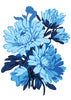 Blue Chrysanthemum Temporary Tattoo - Vintage Floral Tattoos
