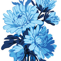 Blue Chrysanthemum Temporary Tattoo - Vintage Floral Tattoos