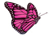 Pink and Black Flying Butterfly Temporary Tattoo
