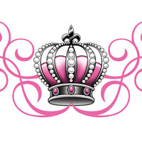 Pink and Black Queen Temporary Tattoo