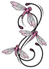 Pink and Black Dragon Fly Swirl Temporary Tattoo