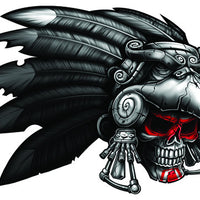 Aztec Warrior Skull Temporary Tattoo - Negro y Gris Black and Grey Tattoos