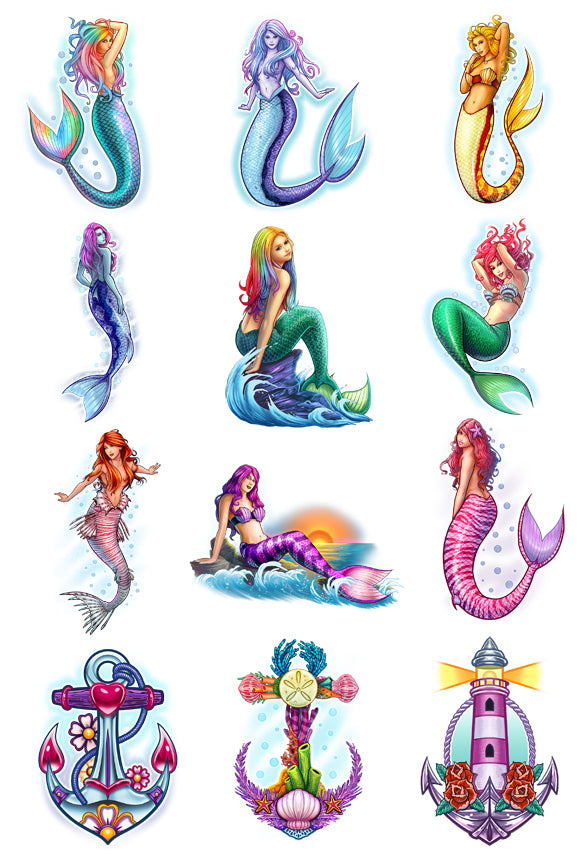 Mermaid temporary tattoos
