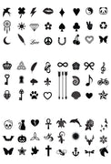 Mini Black Temporary Tattoo Set