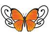Orange Butterfly Lower Back Temporary Tattoo - Upper & Lower Back Tattoos