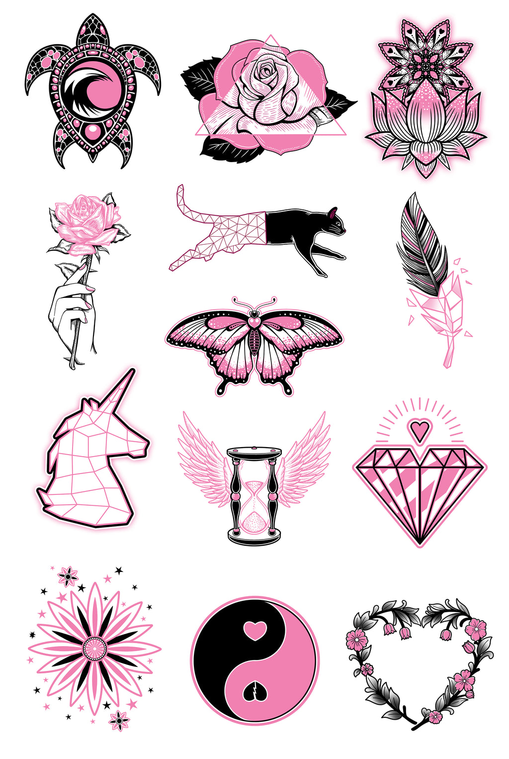 Pink and Black Tattoo Ideas That Pop
