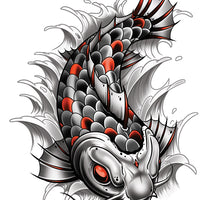 Black, Gray and Red Temporary Tattoo Set