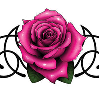 Pink and Black Rose Temporary Tattoo