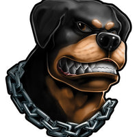 Chained Rottweiler Temporary Tattoos - Inked Dogs Tattoos