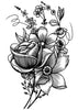 Sketch Mixed Flowers Temporary Tattoo - Vintage Floral Tattoos