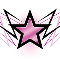 Pink and Black Star Temporary Tattoo
