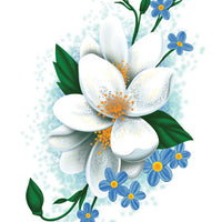 White Flowers Temporary Tattoo - Vintage Floral Tattoos