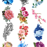 Vintage Flower Tattoo Set - Vintage Floral Tattoos